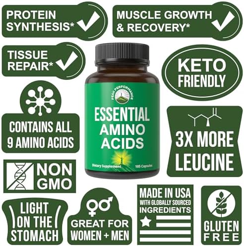 All 9 Essential Amino Acids Supplement. Capsules with 3X More Leucine - Image 3
