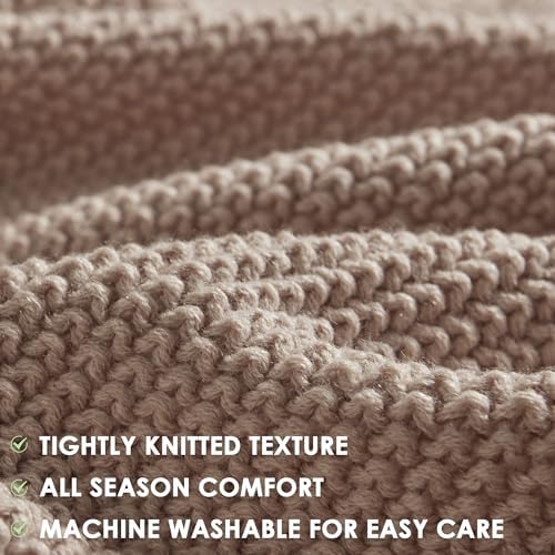INK+IVY Bree Knit All Season Throw Blanket for Sofa, 50 x 60, Brown - Image 3
