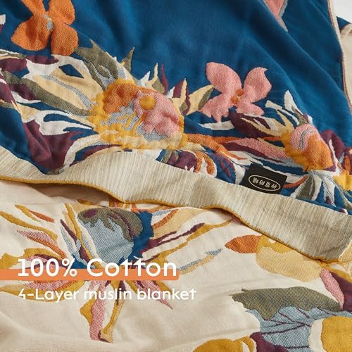 Boho Throw Blanket for Bed 50”x60”, 100% Cotton Blanket for Couch Sofa - Image 5