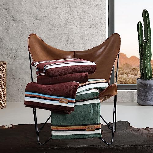 Wrangler - Queen Size Blanket, Ultra-Soft Plush Blanket, Medium Weight Cozy Bedding, Striped Americana Decor, Western Saddle Red - Image 6
