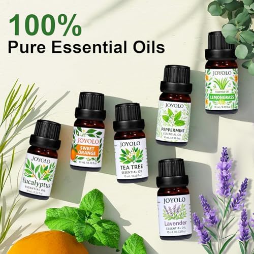 Essential Oil Diffuser & Essential Oils Set, Glass Aromatherapy Diffuser with 7 Color LED Lights and Auto-Shut Off, Cool Mist Diffuser for Home with 6 Essential Oils - Image 3