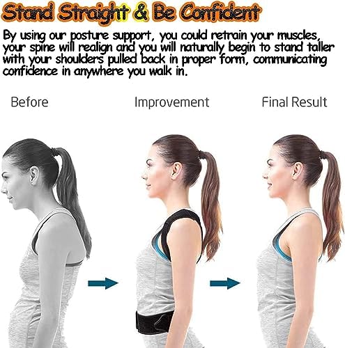 Posture Corrector for Women and Men, Adjustable Back Straightener Posture Corrector,Upper Lower Back Brace Support Belt for Men Women Body Neck Shoulder Trainer (XXXXL, Grey) - Image 4