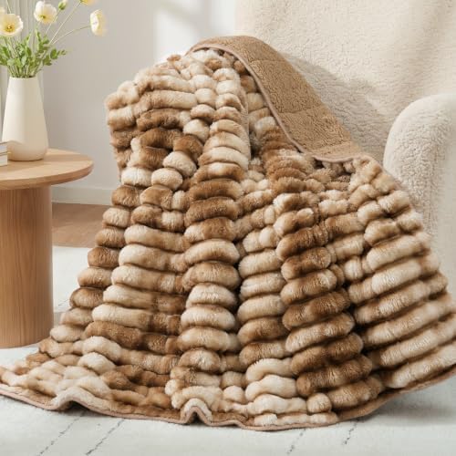Fleece Weighted Blanket for Adults 60" x 80" 15lbs Soft Blankets, Khaki by WemoreDirect
