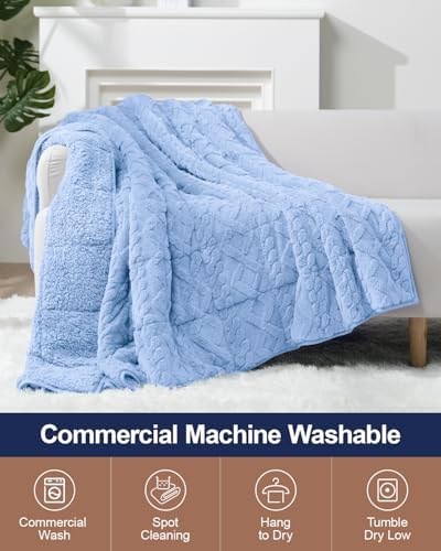 Ultra Soft Sherpa Weighted Blanket for Adults, 60"x80" 15lbs Heavy Blankets - Image 5