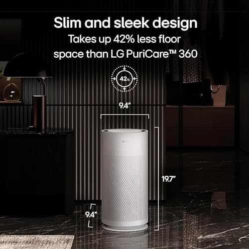 LG PuriCare™ AeroHit Smart Air Purifier for Large Rooms Up to 1000 Sq Ft, True HEPA Filter with 360° Airflow, PM 1.0 Sensor & LED Air Quality Monitor, Ultra-Quiet Wi-Fi Air Cleaner with LG ThinQ - Image 2
