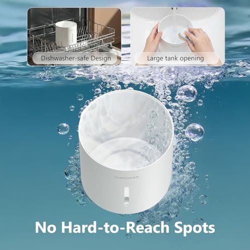 3L Evaporative Humidifier for Bedroom, Mist-Free Top Fill Humidifier Works with Tap Water, USB Powered Humidifier with Touch Control, Sleep Mode, Night Light, 1–8H Timer, Easy-Clean for Home Office - Image 4