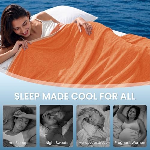 Topcee Cooling Blanket (90"x90"Queen Size) for Night Sweats Absorbs Heat to Keep Adults Cool on Warm Nights, Q-Max 0.5 Cooling Blankets for Hot Sleepers, Ultra-Cool Lightweight Blanket for Bed - Image 4