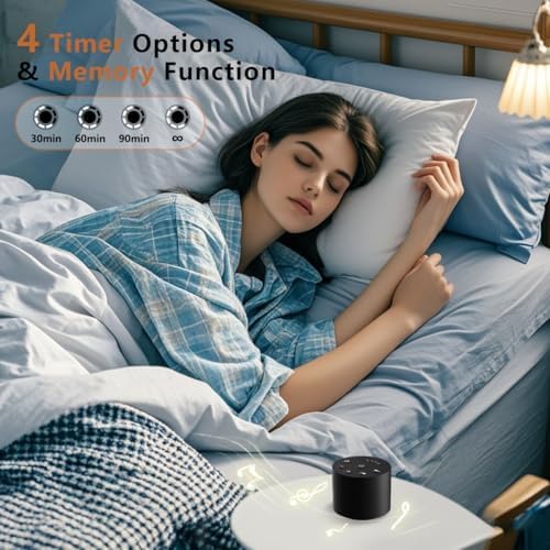 Color Noise Sleep White Noise Portable Sound Machines with 30 Soothing Sounds 32 Levels Volume Compact 4 Timer Options Auto-Off and Memory Function for Travel Home Everyone - Image 5