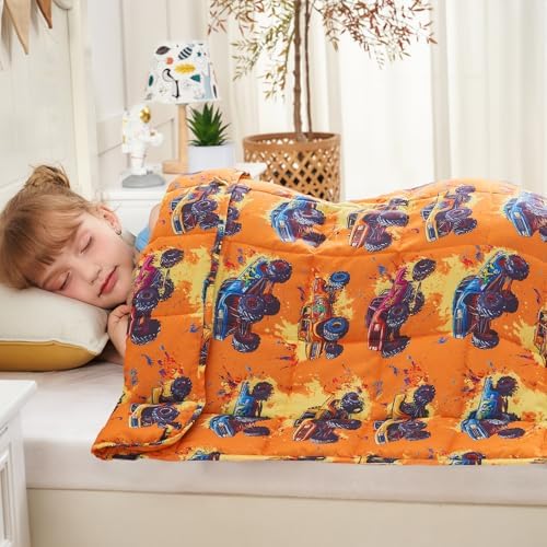 yescool Truck Car Weighted Blanket 5 Pounds Cooling Weighted Lap Blanket, Heavy Blanket for Sleeping, Breathable Weighted Throw Blanket Gifts for 40-60lbs, 36"x48" - Image 4