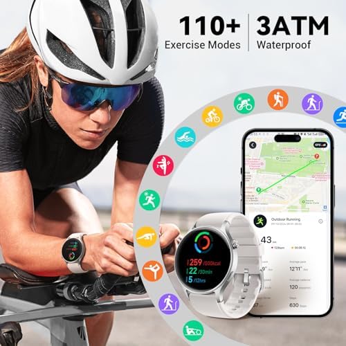 Fitpolo Smart Watch for Men Women,1.3" AMOLED Touchscreen Fitness Tracker, Make/Answer Calls, Heart Rate SpO2 Monitor, 3ATM Waterproof, Sleep & Activity Tracking Smartwatch for Android Phones iPhone - Image 6