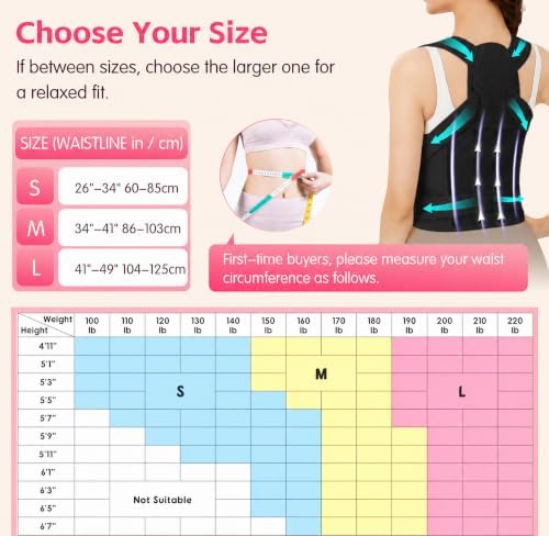 Posture Corrector for Women & Men, Adjustable Full Back Brace Support - Image 7