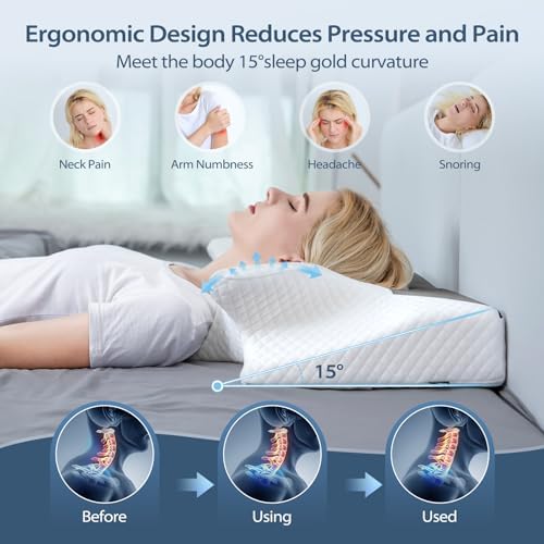 HOMCA Cervical Pillow, Ergonomic Memory Foam Neck Pillow for Pain Relief - Image 6