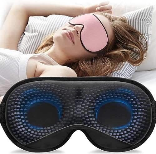 YFONG Weighted Sleep Mask for Women Men, 3D Light Blocking Eye Mask, Pink by YFONG