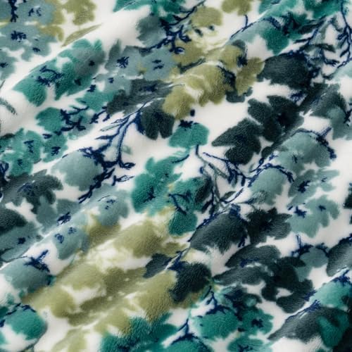 Berkshire Blanket-Classic Heavyweight Warm Soft Printed VelvetLoft® Plush Blanket, King Size Soft Fuzzy Blanket for Couch Sofa Bed, Floral Green, 90in x 108in - Image 7