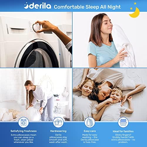 Derila Pillowcase Cover for Neck Pillow, White, Cover Only, 50 x 30 cm - Image 4