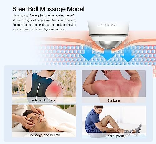Ice Roller for Face and Eyes Body, Facial Ice Roller 360° Rotating Stainless Steel Ball Face Massager Fitness Cryosphere for Reduces Puffiness, Redness and Pain, Beauty Skin Care Tools - Image 6