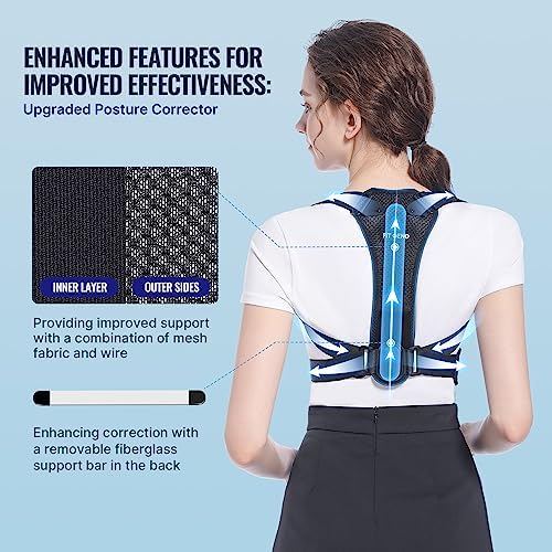 Fit Geno Posture Corrector, Back Support Brace with Lumbar for Men Women - Image 3