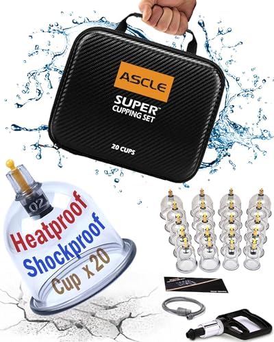 Super Cupping Set, Shockproof Heatproof Cups, Carrying Case (20-Cup) by ASCLE