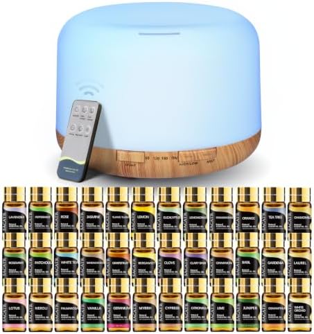 SACATR 500ml Aroma Diffuser for Home,with 36 Natural Essential Oils by SACATR