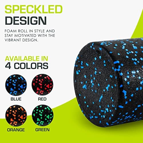 ProsourceFit High Density Foam Rollers 18 - inches long, Firm Full Body Athletic Massage Tool for Back Stretching, Yoga, Pilates, Post Workout Muscle Recuperation, Black/Blue - Image 4