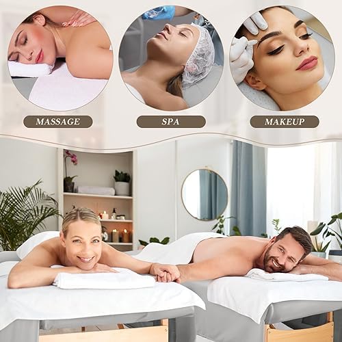 Mixweer 9 Pcs 3 Set Microfiber Massage Table Sheets Set Bulk Includes Flat Sheet, Fitted Sheet with Pocket, Face Rest Cover(Gray) - Image 6