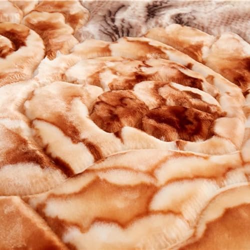 Korean Mink Blanket 59×79 inch, Silky Soft and Warm,2 Ply Reversible Raschel Bed Blanket for Single Bed. - Image 2