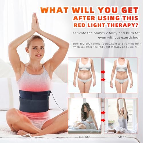 Red Light Therapy, Infrared Light Therapy for Body Waist Back Shoulder Leg Knee Muscle, 660nm 850nm Wearable Large 16"x7.8" Pad with Timer Remote, Ideal Gift for Woman Man - Image 3