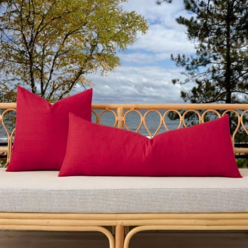Kevin Textile Outdoor Waterproof 14”x36” Pillow Cover 1 Pack, Xmas Red - Image 4