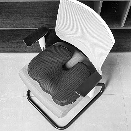 Amazon Basics Comfortable Seat Cushion for Office Chairs, Enhanced Memory Foam with Cooling Gel, Non-Slip, Long Sitting Support, Black - Image 5