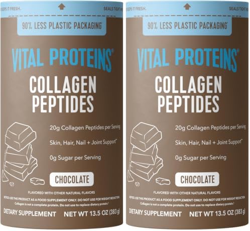 Vital Proteins Collagen Peptides Powder - Chocolate Powder for Hair, Nail, Skin, Bone & Joint Health, 13.5oz (Pack of 2) by VitalProteins