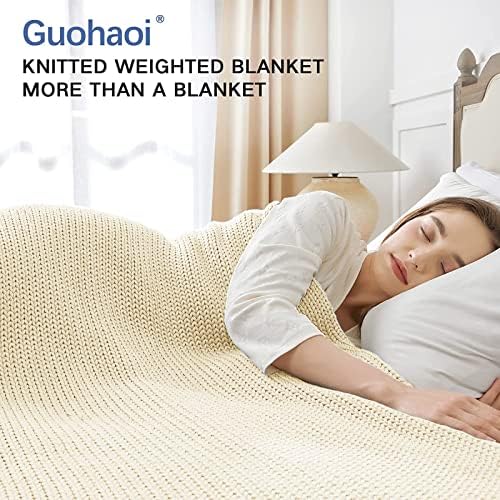 Guohaoi Knitted Weighted Blanket for Adults, 48"x75" 15lbs Full/Queen Size - Image 3