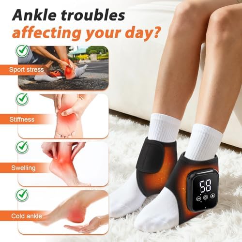 2PCS Cordless Ankle Heating Pad, Ankle Massagers for Pain Relief - Image 5