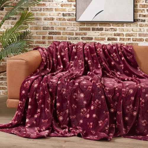 Lucky Brand Daisy Red Floral 66"X90" Cozy Plush Blanket - Premium Microfiber Throw for Luxurious Comfort and Style Twin/Twin XL Size - Image 4