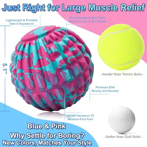 Deep Tissue Massage Ball for Exercise & Recovery - SGS Certification - Targets Back, Shoulder, Legs&Feet - Relieves Muscle Knots, Joint Pain&Tightness, Pressure Point Therapy- Myofascial Release Ball - Image 3