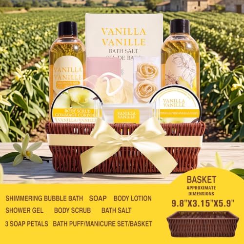Green Canyon Spa Vanilla Gift Baskets for Women 10 pc Gifts - Image 2