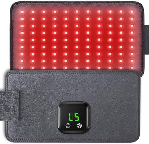 Red Light Therapy Belt for Body Cordless 660nm 850nm Heating Wrap (Grey) by iThirdHomeOutdoorLighting