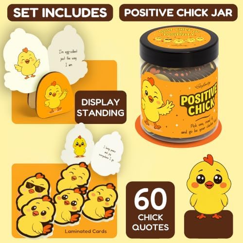 STOFINITY Positive Chicken Affirmation Jar, 60 Encouragement Cards - Image 2