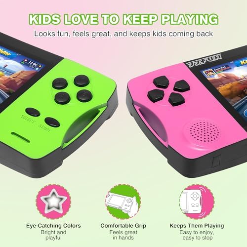JJFUN Portable Retro Handheld Game Console, 138 Classic Games and 3.2'' IPS Screen , Rechargeable Portable Toy for Home/Car/Travel, Perfect Birthday/Christmas for Kids Ages 3-12 - Image 6