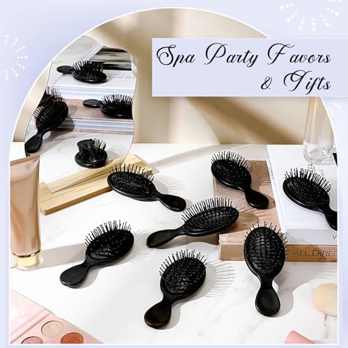 60 Pcs Black Mini Hair Brushes Bulk for Homeless Soft Bristles Adds Shine Scalp Massage and Detangling Travel Hair Combing for Women Spa Party Favors - Image 5