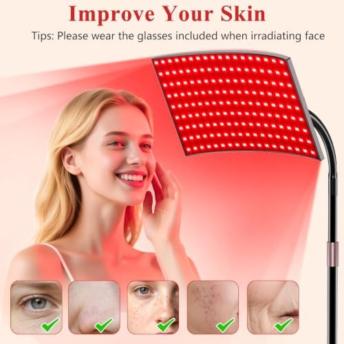 Red Light Therapy for Body Face Infrared Light Therapy for Body with 660nm & 850nm Near Infrared LED Red Light Therapy Large Panel at Home Protective Glasses for Home Use, Gift for Women Girl - Image 2