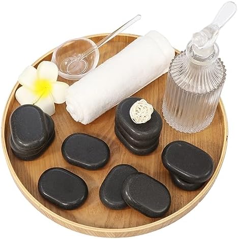 Master Massage 12-Piece Black Lava Hot Stone Set – Medium Oval Natural Basalt Stones for Professional Spa and Massage Therapy (2.6" x 1.9" x 0.7") - Image 4