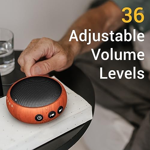 Sound Machine Small White Noise Machine with 30 Soothing Sounds Sleep Machine for Baby Kids Adults Natural Sounds Rain Fan Brown Pink Nosie Machine with 36 Volume Levels for Office Home Travel(Wooden) - Image 3