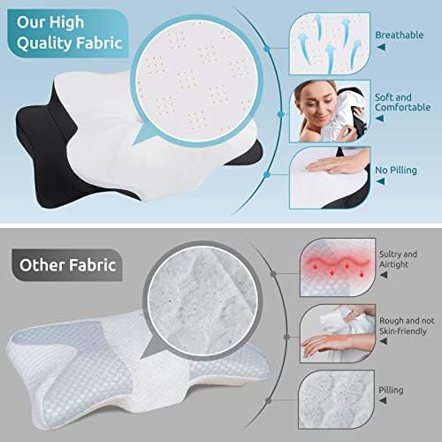 DONAMA Cervical Pillow for Neck and Shoulder Pain Relief, Cooling Contour Memory Foam Pillow, Dual-Height Ergonomic Neck Support Pillow for Side Back Stomach Sleepers with Removable Pillowcase - Image 6
