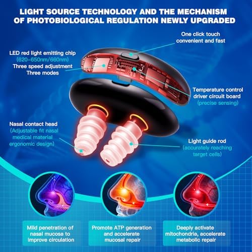 Red Light Therapy for Nose - LED Nasal Device for Sinus Relief & Dry Nose Comfort, USB Rechargeable Light Therapy for Nasal Support, Portable Design for Home, Office, and Travel Use - Image 5