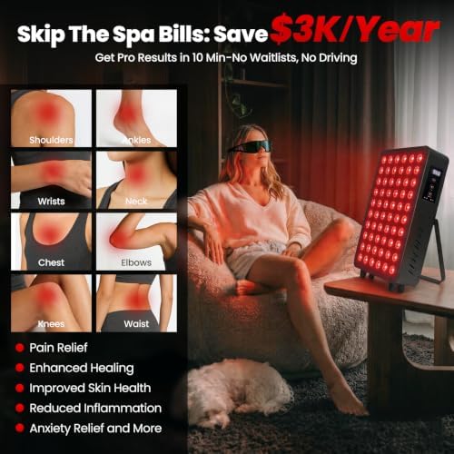 Rika Red Light Therapy for Face and Body,Dual Chip Elite Grade 60 LED Red Infrared Light Device with Near-Infrared Light 660nm 850nm High Power Light Therapy Panel, Ideal for Body, Face, 300W - Image 3