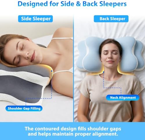 Ergo Cervical Neck Pillow, Memory Foam Contour Pillow for Side Sleepers - Image 5
