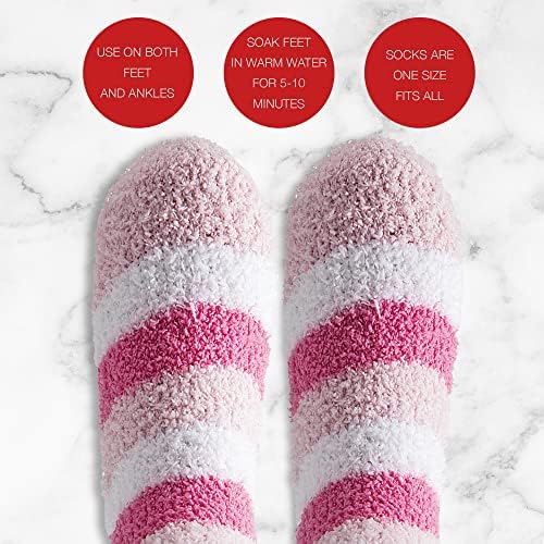 Live Green Bath and Body Present Set- Foot Spa Set with Fuzzy Socks, Lotion, and Scrub, Peppermint - Image 4