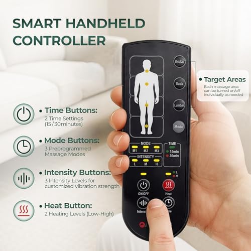 Full Body Massage Mat with Heat, 10 Motors, Detachable Massager Pad - Image 6