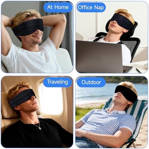 Cotton Sleep Eye Mask for Men and Women, 100% Blocking Light Sleeping Mask - Image 5