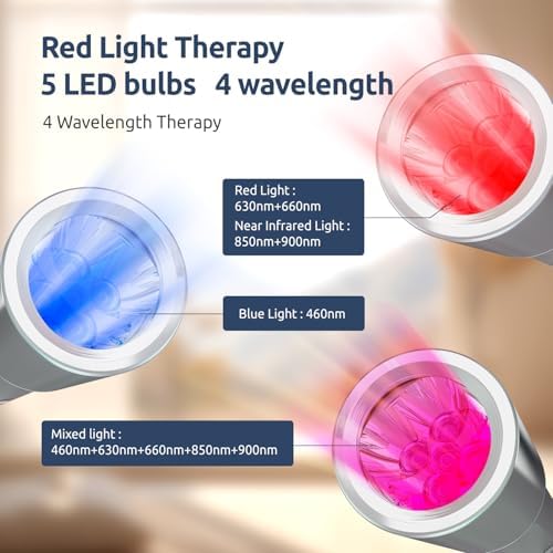 Red Light Therapy: A high-Intensity red Light Therapy Wand Featuring Five Distinct wavelength Light Beads, Designed for Treating Joint and Muscle Pain Throughout the Body and for Facial Care. - Image 3
